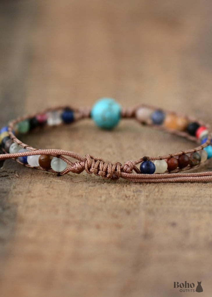 Boho Bracelet Friendship Blue Turquoiser - Jewelry