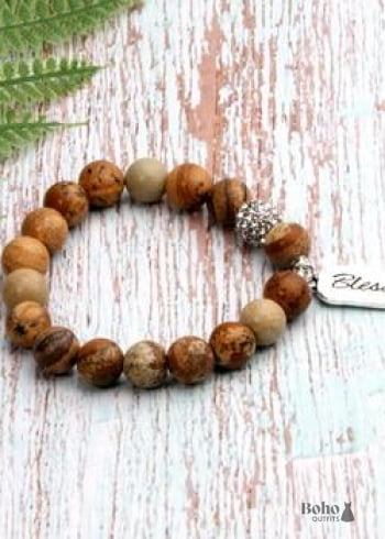 Boho Bracelet Green Amazonite Blessed - jasper - Jewelry