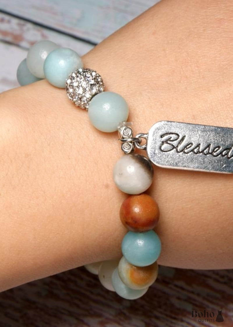 Boho Bracelet Green Amazonite Blessed - Jewelry