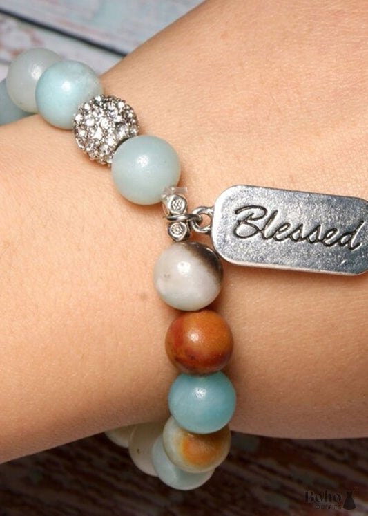 Boho Bracelet Green Amazonite Blessed - Jewelry