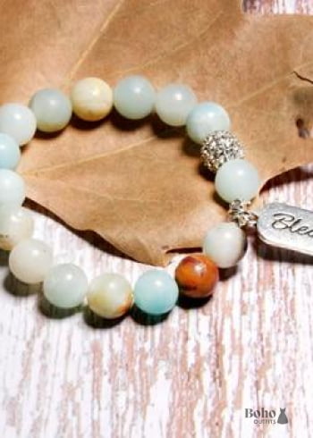 Boho Bracelet Green Amazonite Blessed - Jewelry