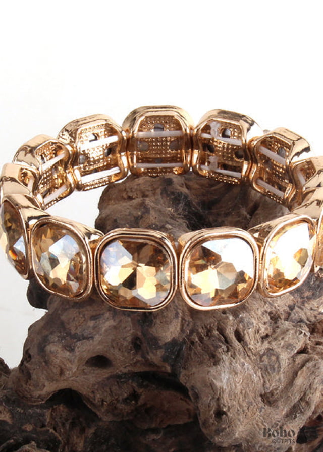 Boho Bracelet RH Armbander Gold Crystal - Jewelry