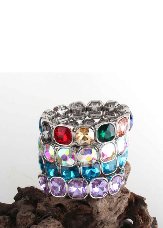 Boho Bracelet RH Armbander Silver Crystal - Jewelry