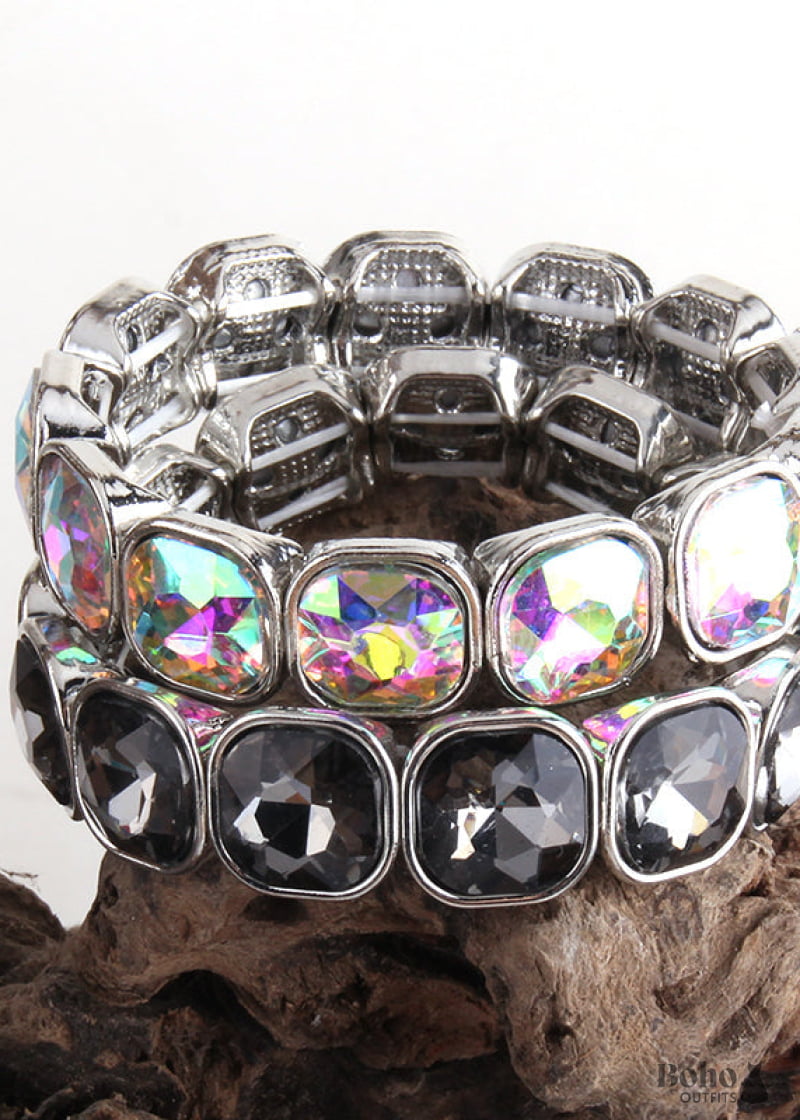 Boho Bracelet RH Armbander Silver Crystal - Jewelry