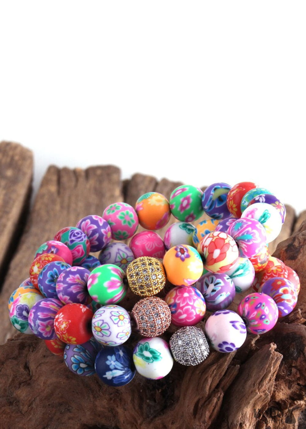 Boho Bracelet RH Colorful Cray in Pink Blue Beach - Jewelry