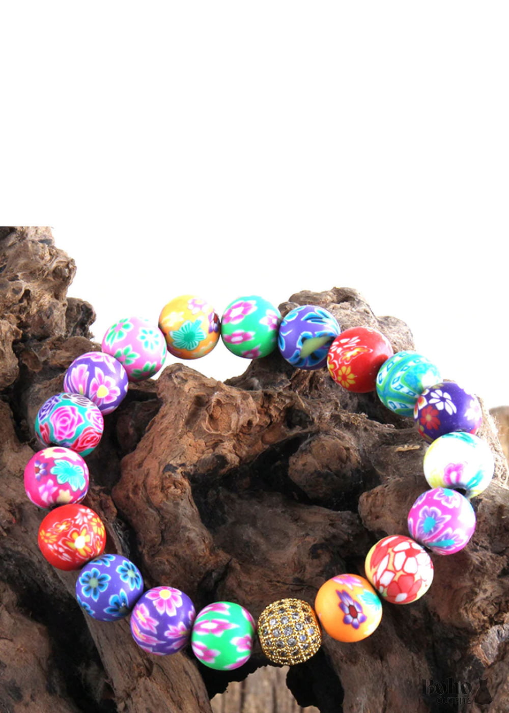 Boho Bracelet RH Colorful Cray in Pink Blue Beach - Jewelry