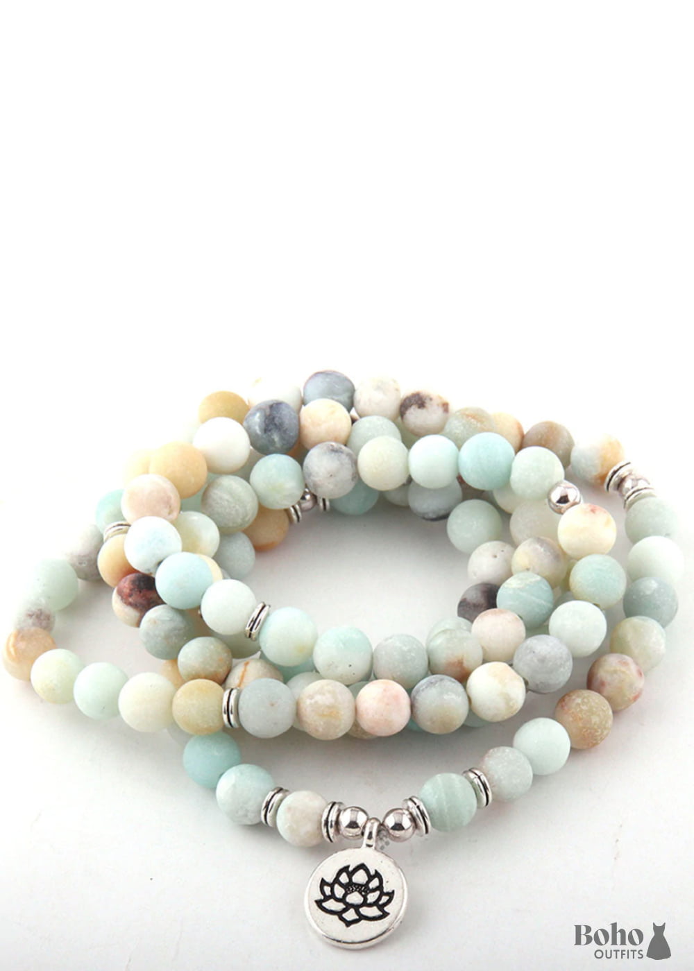 Boho Bracelet RH Yoga Amazonite Natural Green Stone