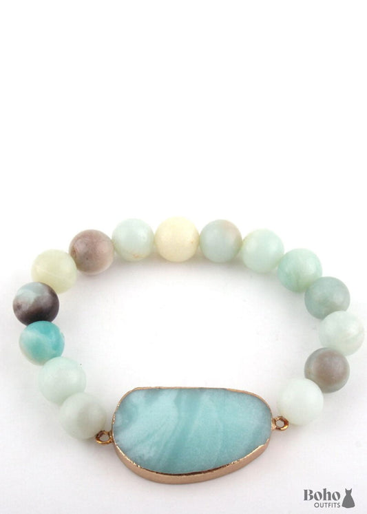 Boho Bracelet RH Yoga Amazonite Natural Stone - Jewelry