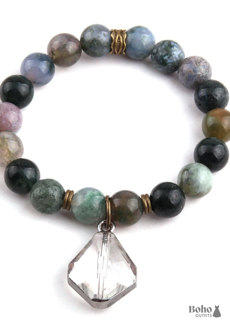 Boho Bracelet RH Yoga Natural Stone with Glass Crystal - 3