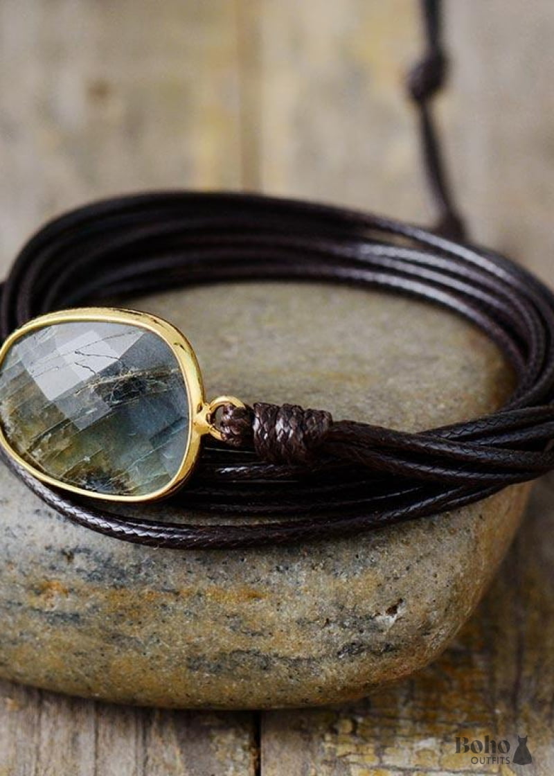 Boho Bracelet Wrap Rope Labradorite - Jewelry