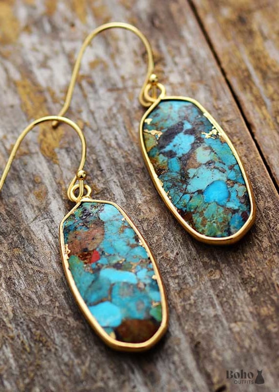 Boho Earrings Dangle Arial Turquoises Earring - Jewelry