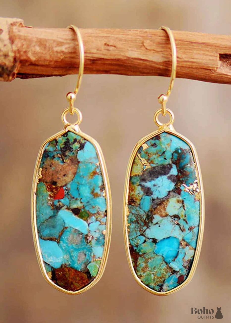 Boho Earrings Dangle Arial Turquoises Earring - Jewelry