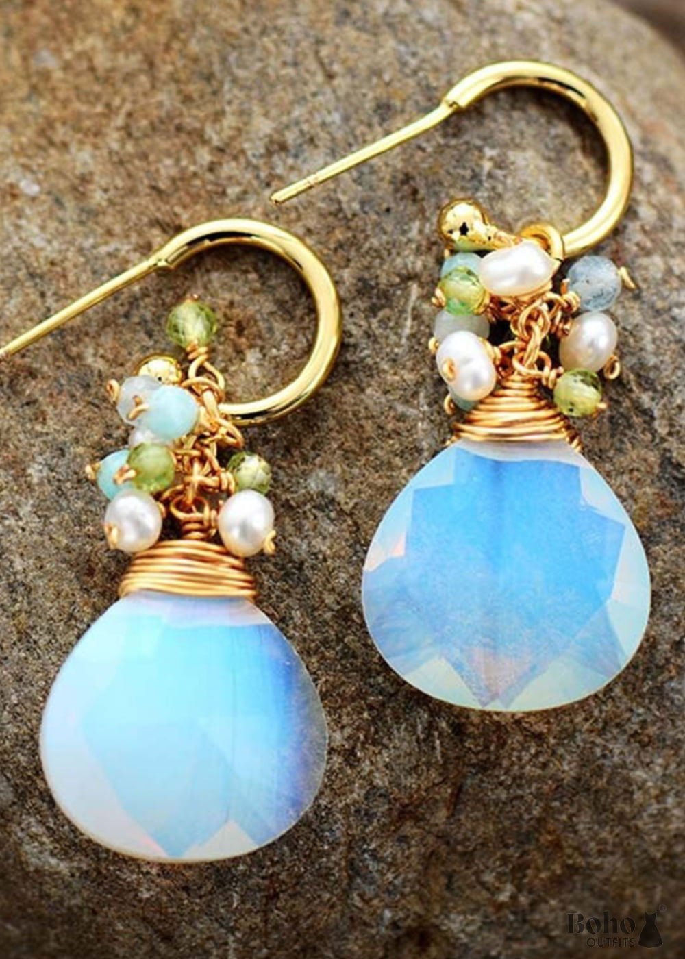 Boho Earrings Dangle Blue Amazonite Celebrate - Jewelry