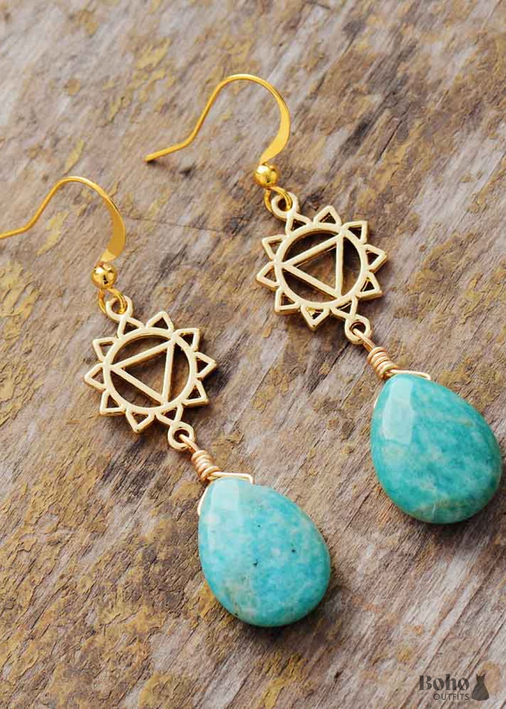 Boho Earrings Dangle Blue Amazonite Illuminati - Jewelry