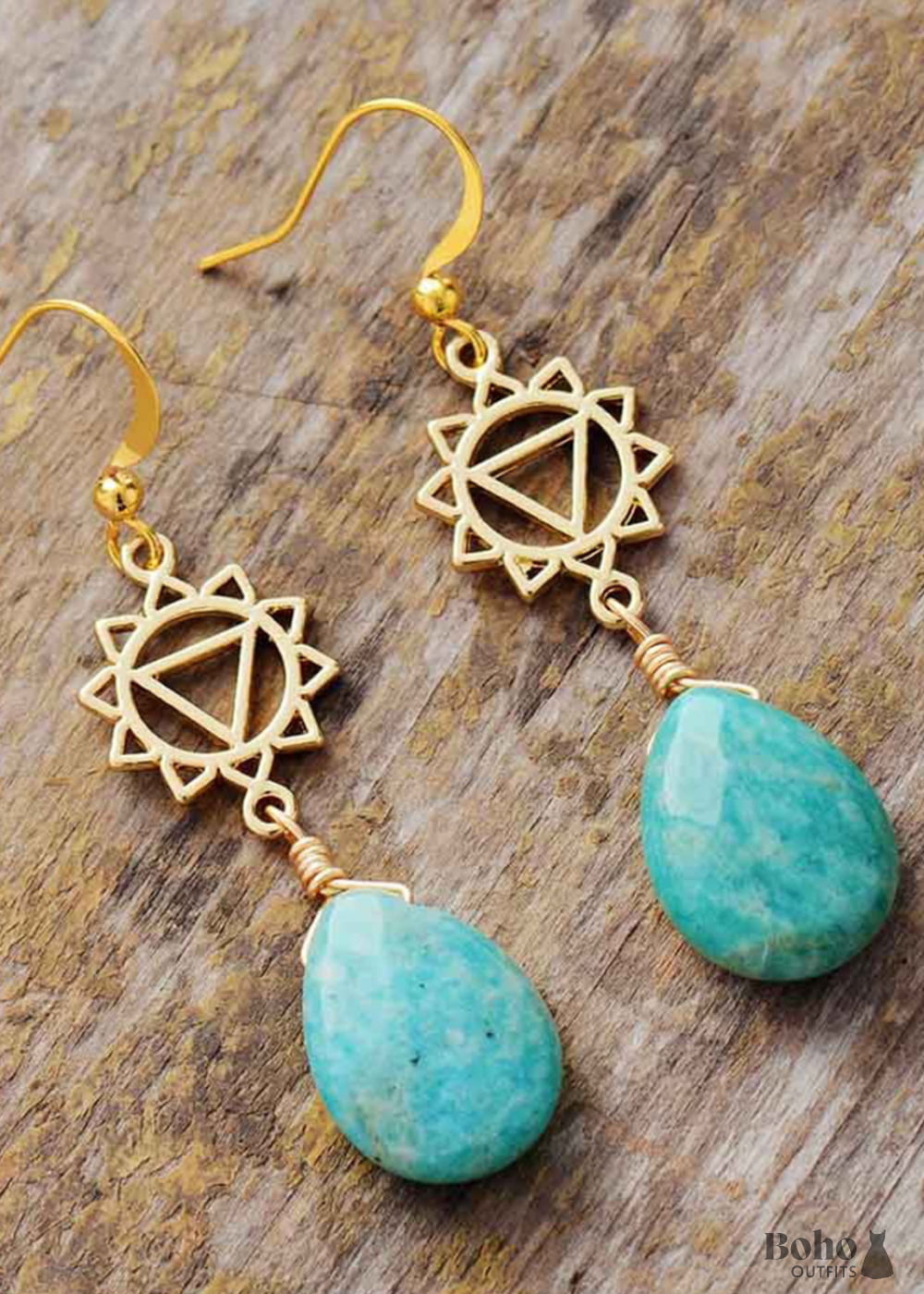 Boho Earrings Dangle Blue Amazonite Illuminati - Jewelry