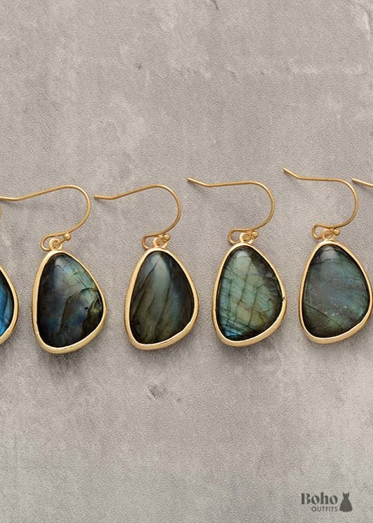 Boho Earrings Dangle Labradorite - Jewelry