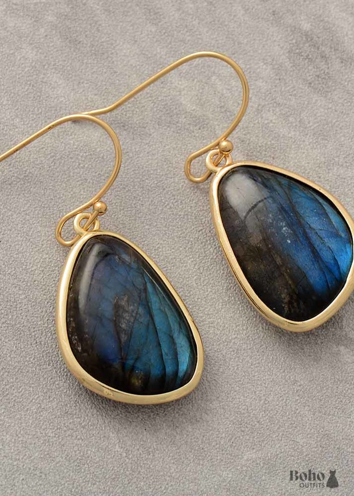 Boho Earrings Dangle Labradorite - Jewelry