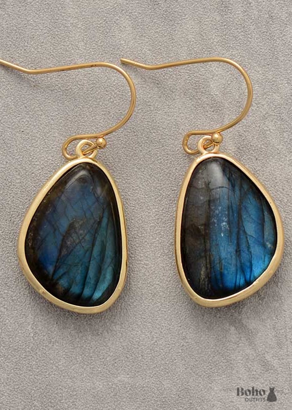 Boho Earrings Dangle Labradorite - Jewelry