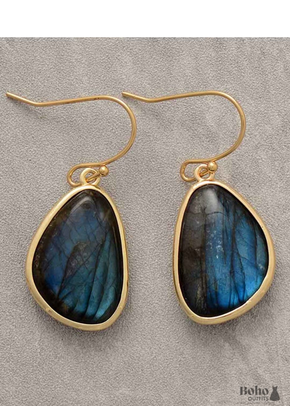 Boho Earrings Dangle Labradorite - Jewelry