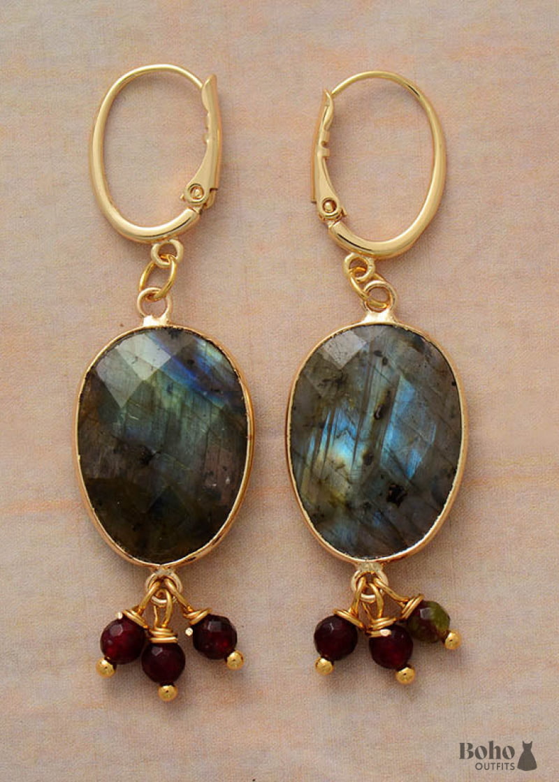 Boho Earrings Dangle Labradorite - Jewelry