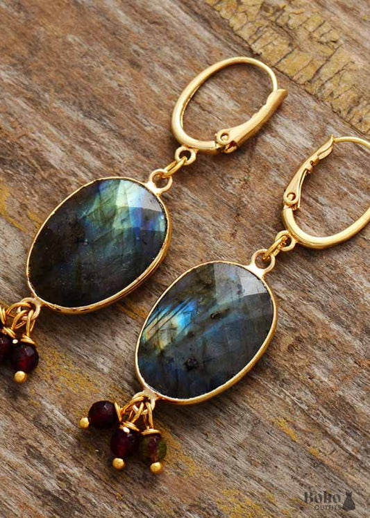 Boho Earrings Dangle Labradorite - Jewelry