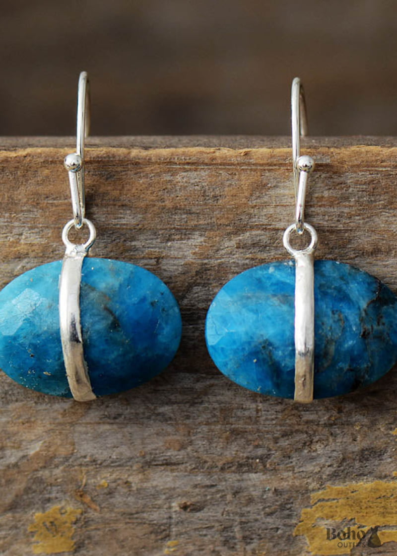 Boho Earrings Dangle Lapis - Apatite - Jewelry