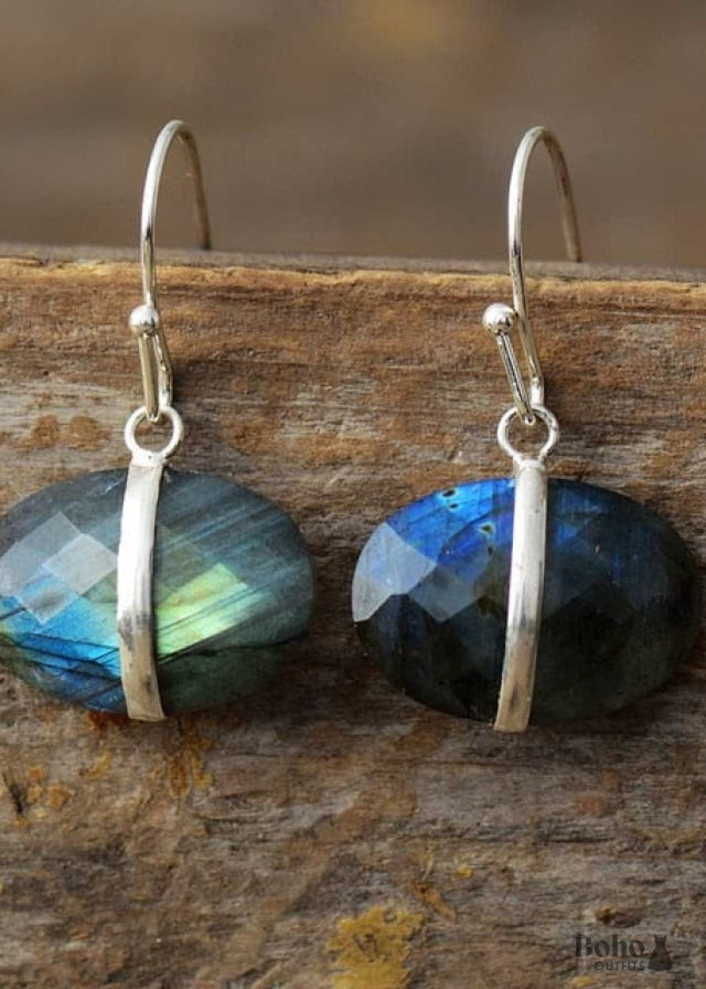 Boho Earrings Dangle Lapis - Labradorite - Jewelry