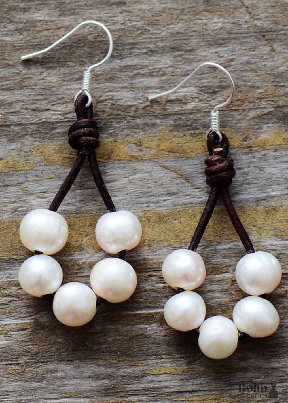 Boho Earrings Dangle White Bohemian Peal - Jewelry