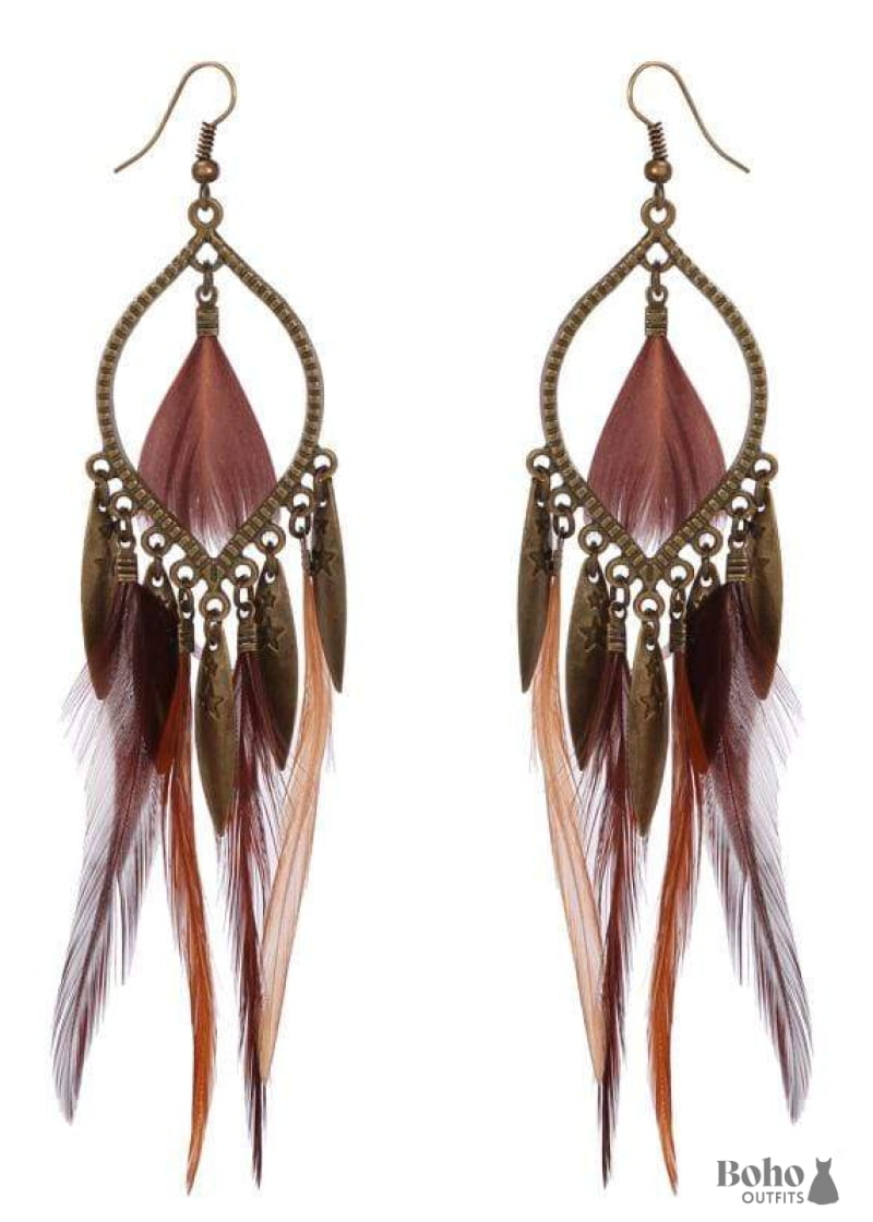 Boho Earrings Light Feathers Joanna - Jewelry