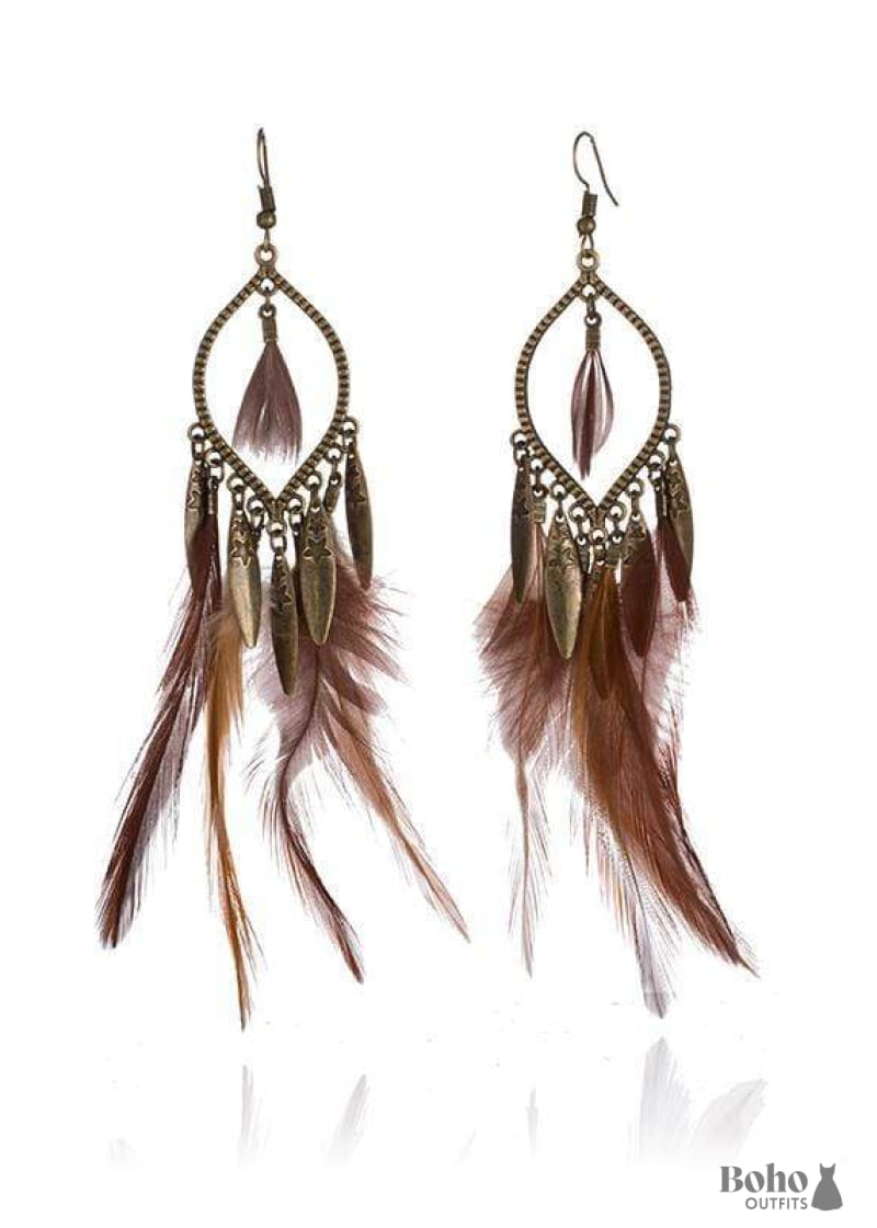 Boho Earrings Light Feathers Joanna - Jewelry