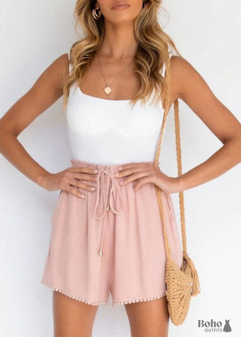 Boho Flowy Shorts Grace - Pink / S - Dresses