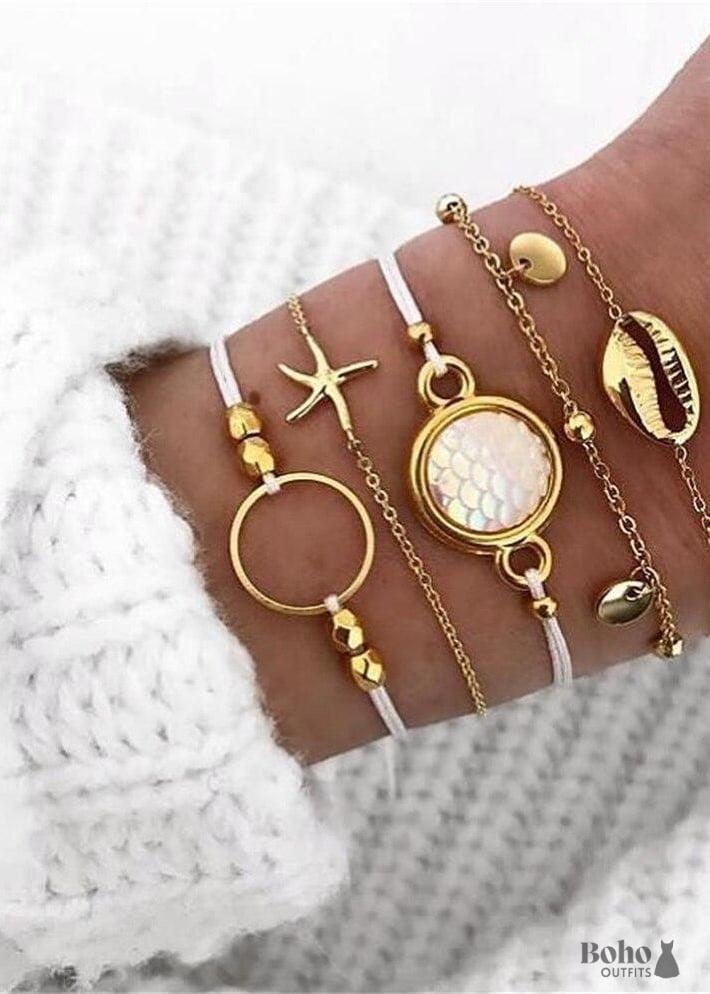 Boho Gold Bracelet Marine Set Mckenzie - Jewelry