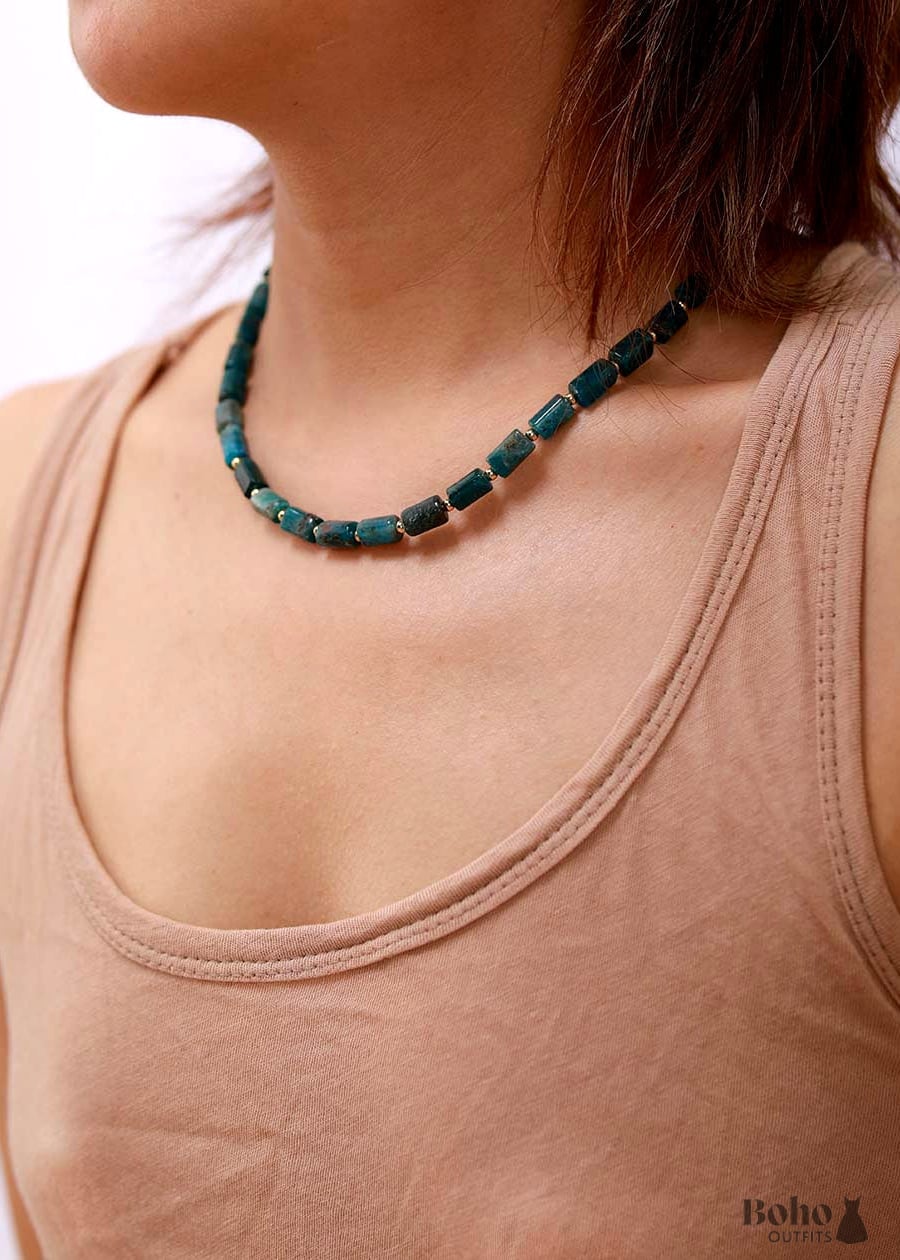 Boho Necklace Apatite Lariat Chokers - Jewelry