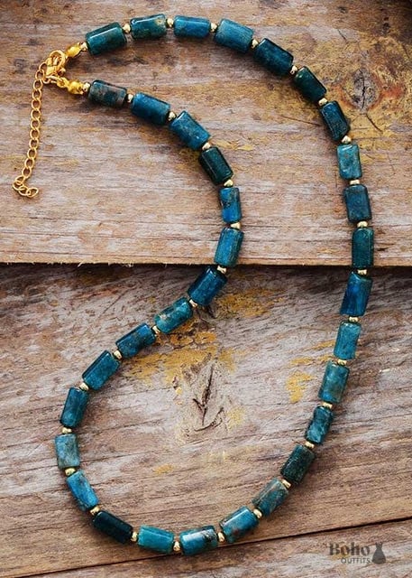 Boho Necklace Apatite Lariat Chokers - Jewelry