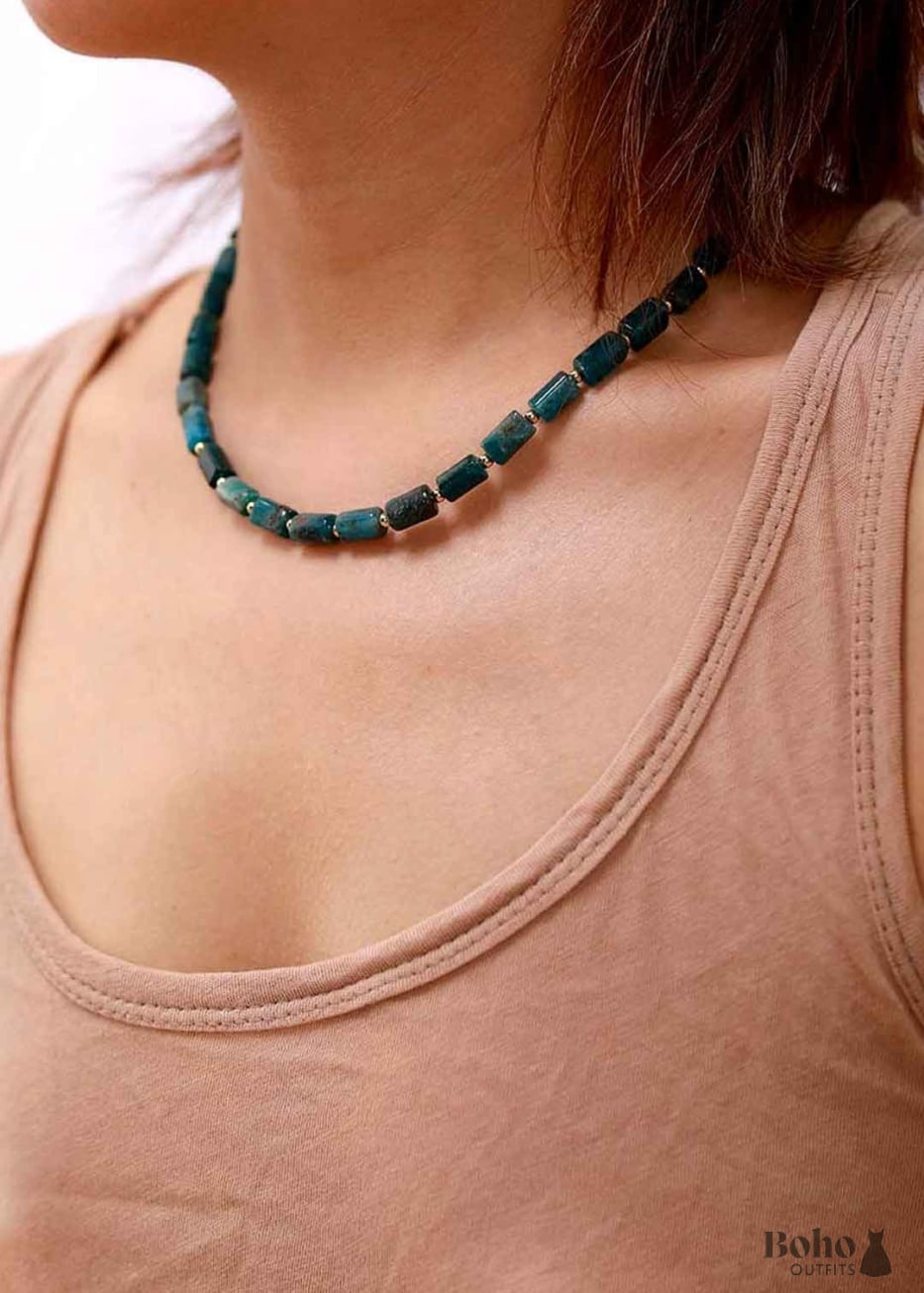 Boho Necklace Apatite Lariat Chokers - Jewelry