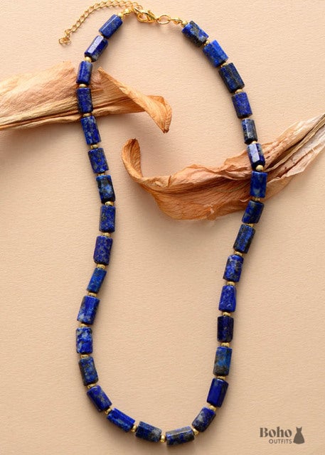 Boho Necklace Apatite Lariat Chokers - Lapis - Jewelry