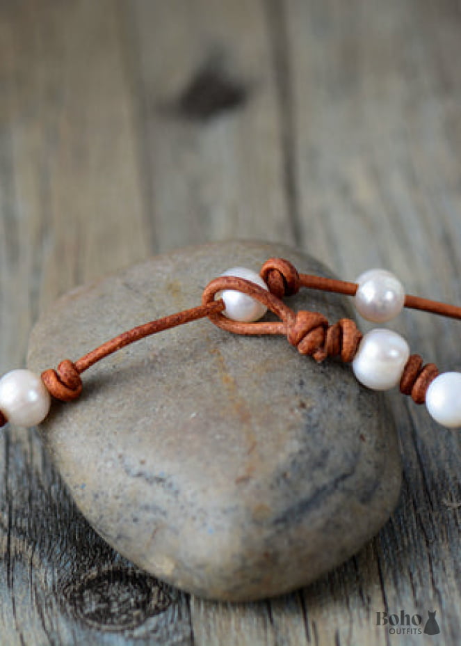 Boho Necklace Chokers Pearl Knot - Jewelry