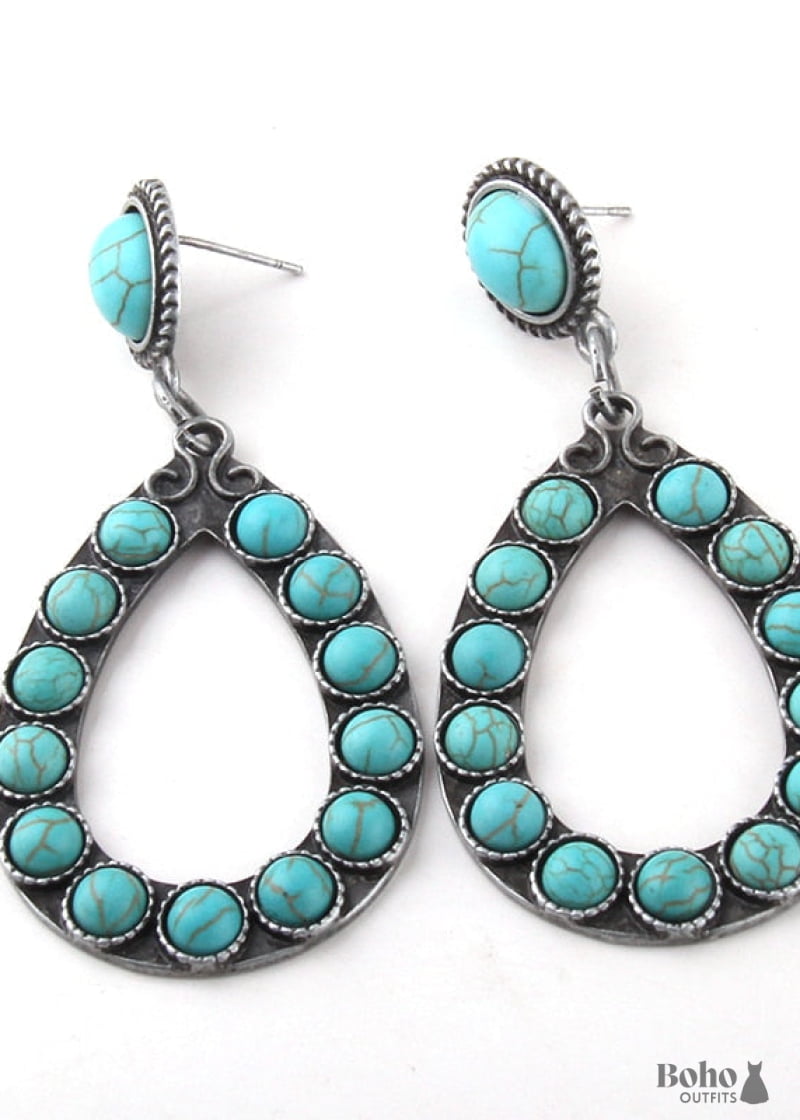 Boho Necklace Jewelry Set RH Turquoise White Blue Natural