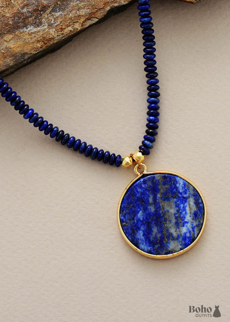 Boho Necklace Lapis Luzuli Pendant Necklaces - Jewelry