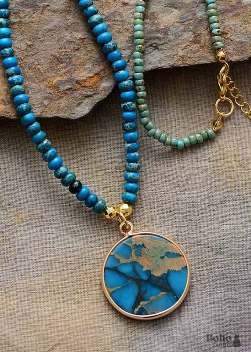 Boho Necklace Lapis Luzuli Pendant Necklaces - Jewelry