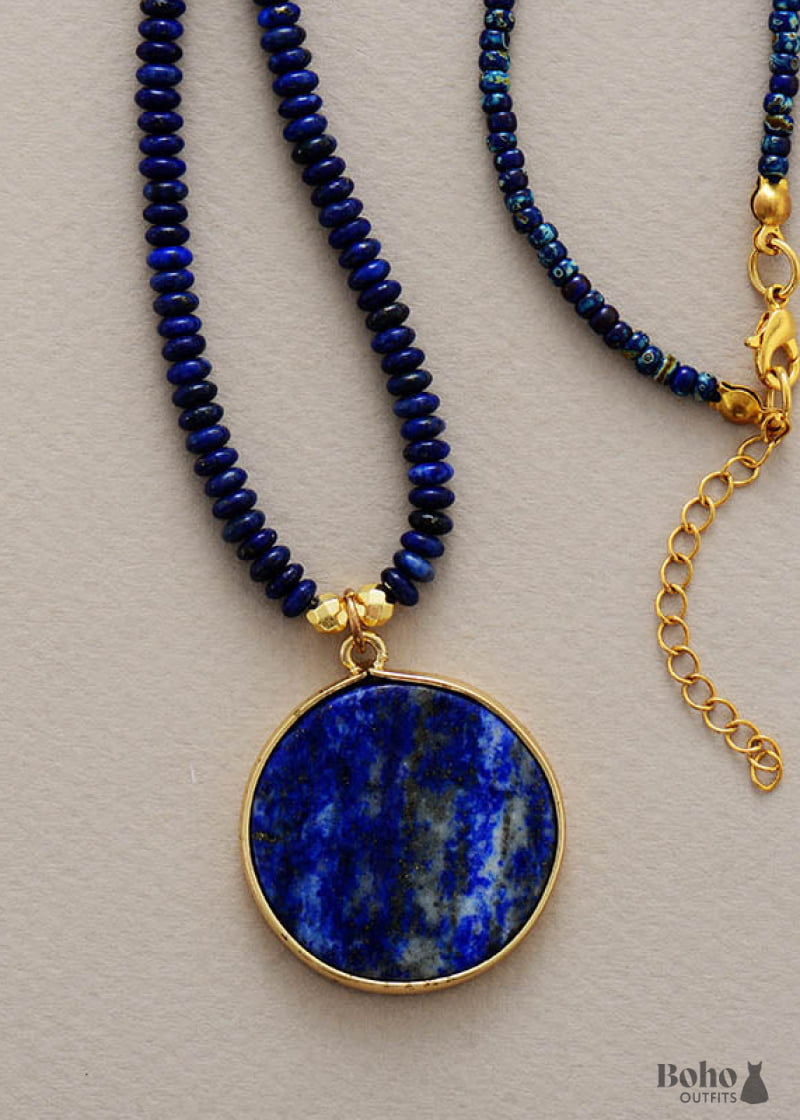 Boho Necklace Lapis Luzuli Pendant Necklaces - Jewelry