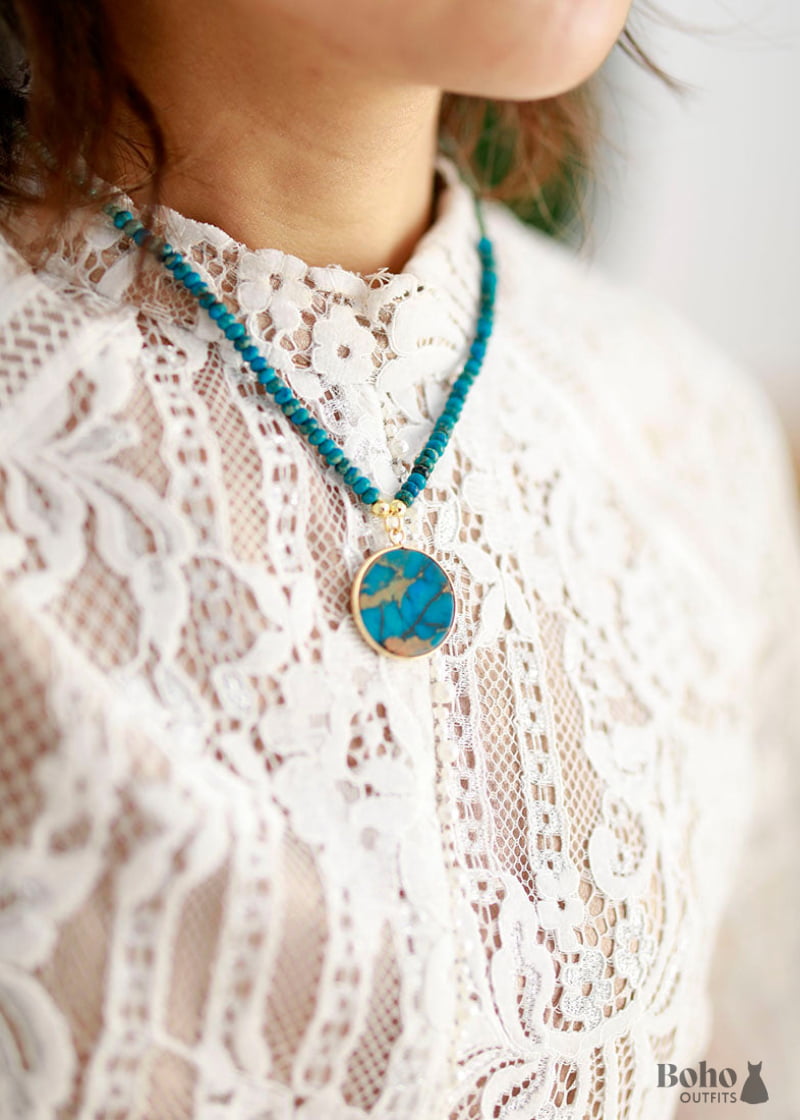 Boho Necklace Lapis Luzuli Pendant Necklaces - Jewelry