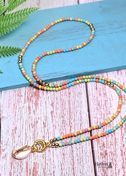 Boho Necklace Long Blue Hippie Shell - multi 4 - Jewelry