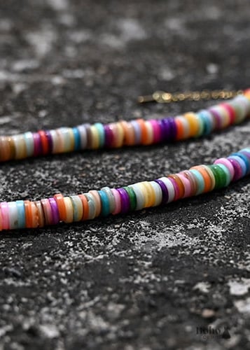 Boho Necklace Seed Bead Choker Colorful Shell - Jewelry