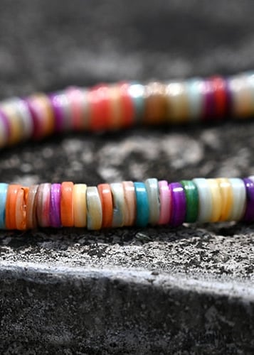 Boho Necklace Seed Bead Choker Colorful Shell - Jewelry