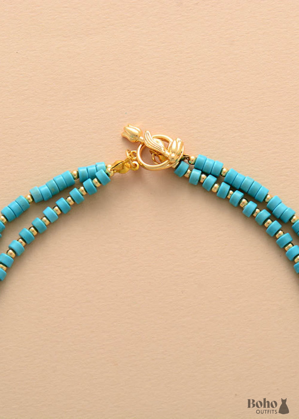 Boho Necklace Turquoises 2 Layers Chokers - Jewelry