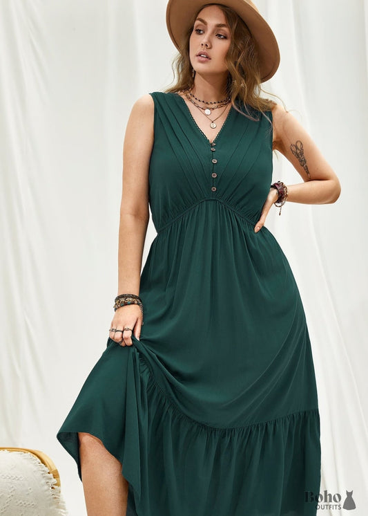 Boho Plus Size Aveline Maxi Dress For Women - 0XL - Dresses