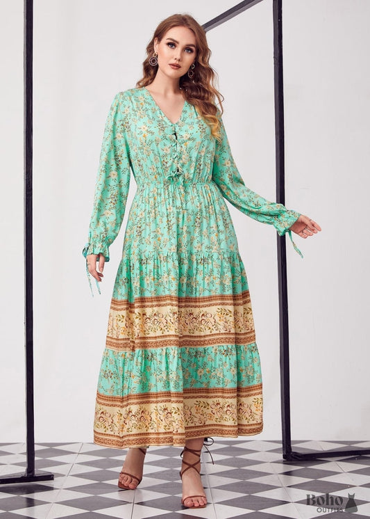 Boho Plus Size Clarissa Maxi Dress For Women - 0XL - Dresses