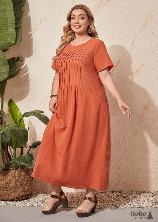 Boho Plus Size Emory Maxi Dress For Women - 1XL - Dresses