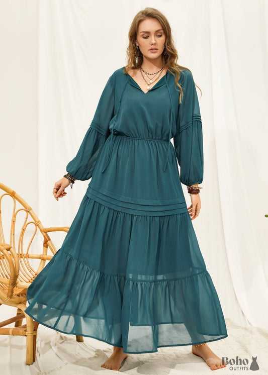 Boho Plus Size Giselle Maxi Dress For Women - 0XL - Dresses